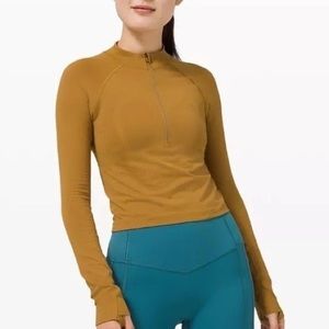Lululemon Its Rulu Run Cropped Half Zip